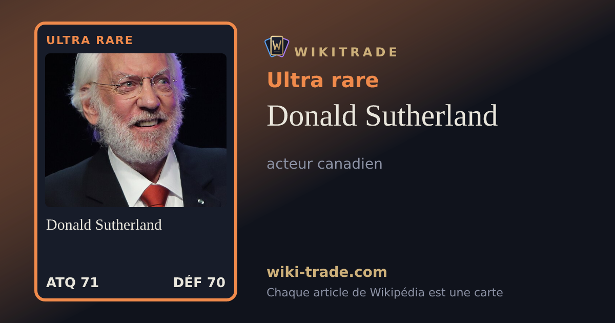Donald Sutherland — carte Ultra rare