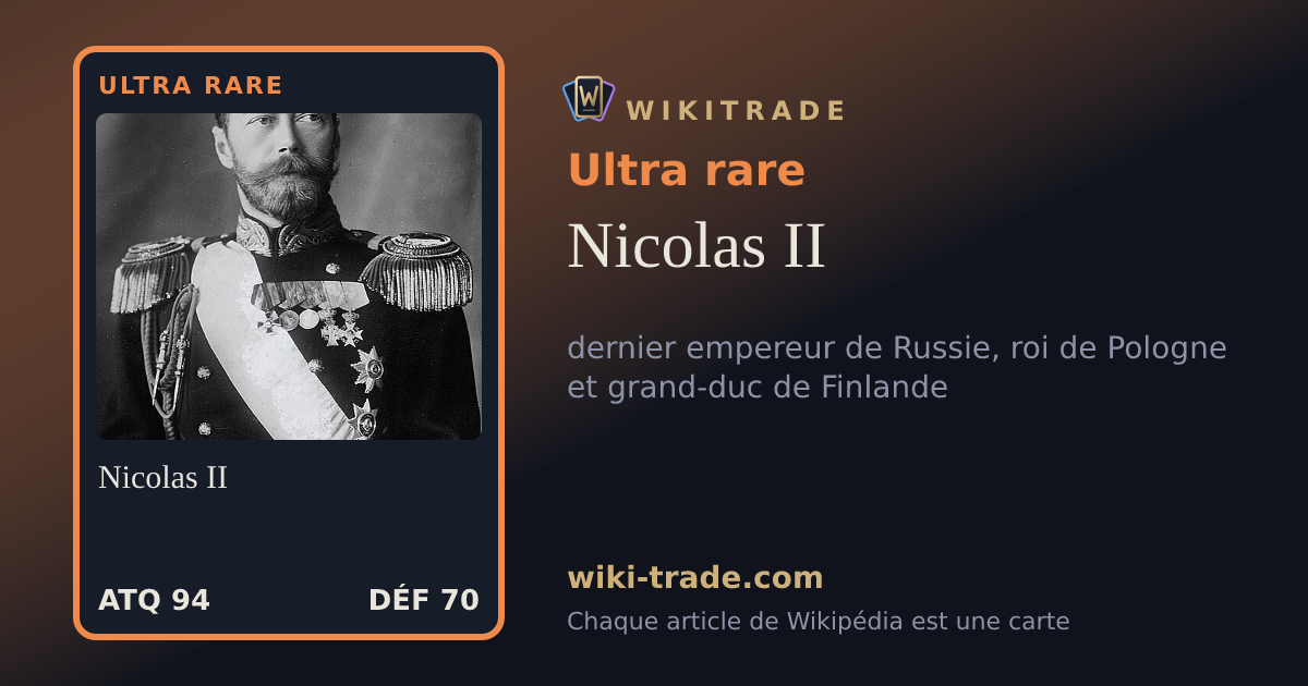 Nicolas II — carte Ultra rare