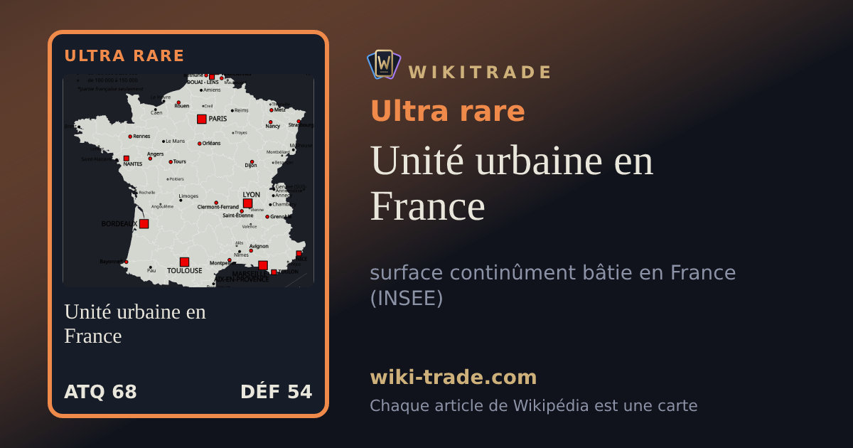 Unité urbaine en France — carte Ultra rare