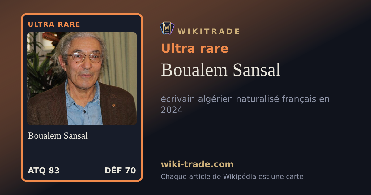 Boualem Sansal — carte Ultra rare