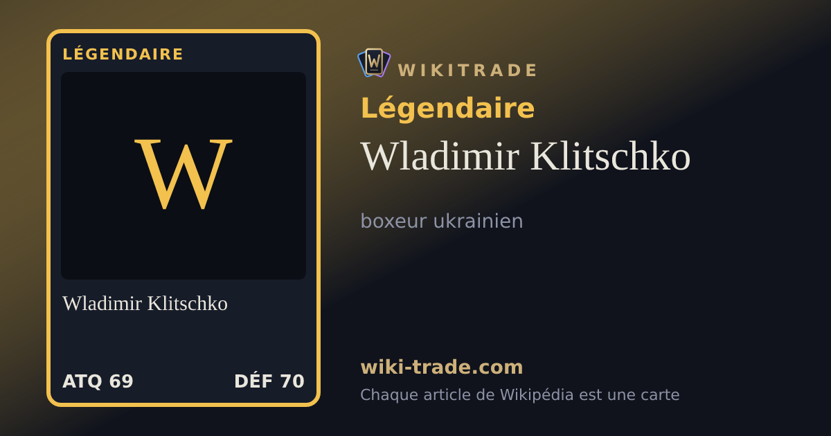 Wladimir Klitschko — carte Légendaire