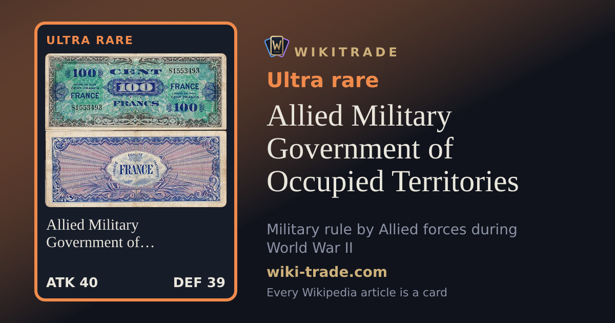 Allied Military Government of Occupied Territories — Ultra rare card