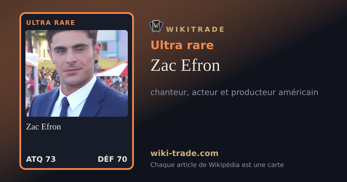 Zac Efron — carte Ultra rare