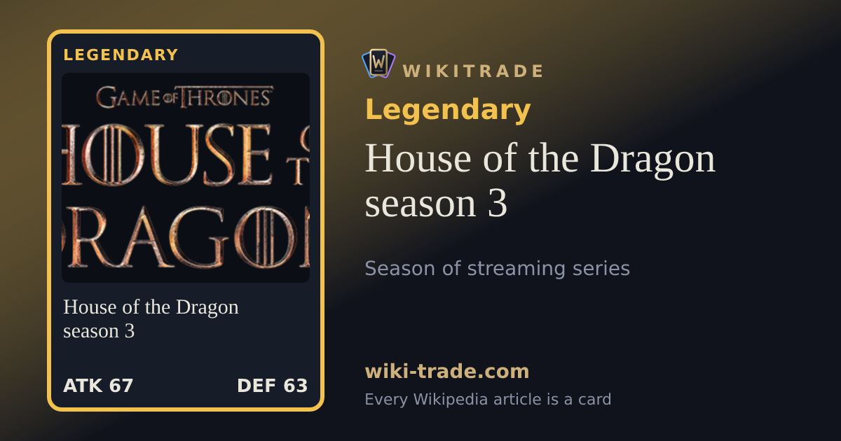 House of the Dragon season 3 — Legendary card