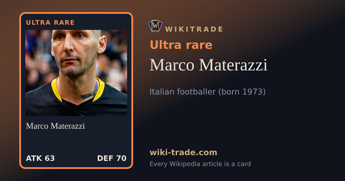 Marco Materazzi — Ultra rare card