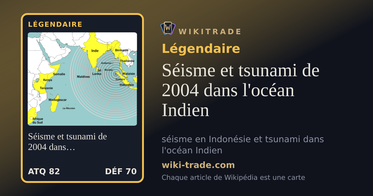 Séisme et tsunami de 2004 dans l'océan Indien — carte Légendaire