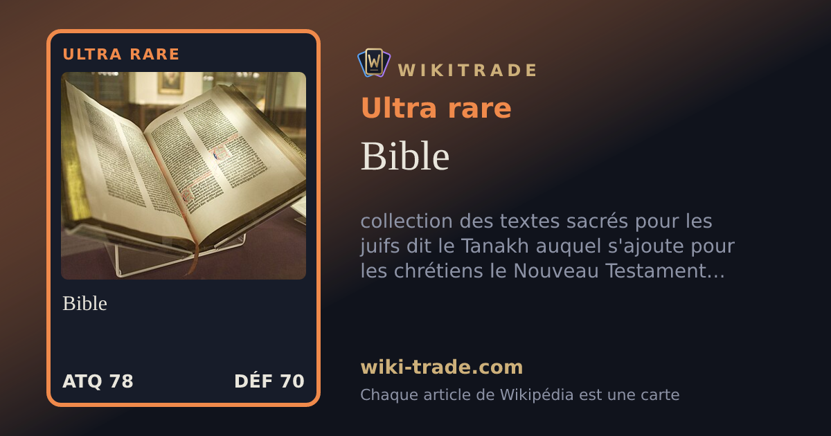 Bible — carte Ultra rare