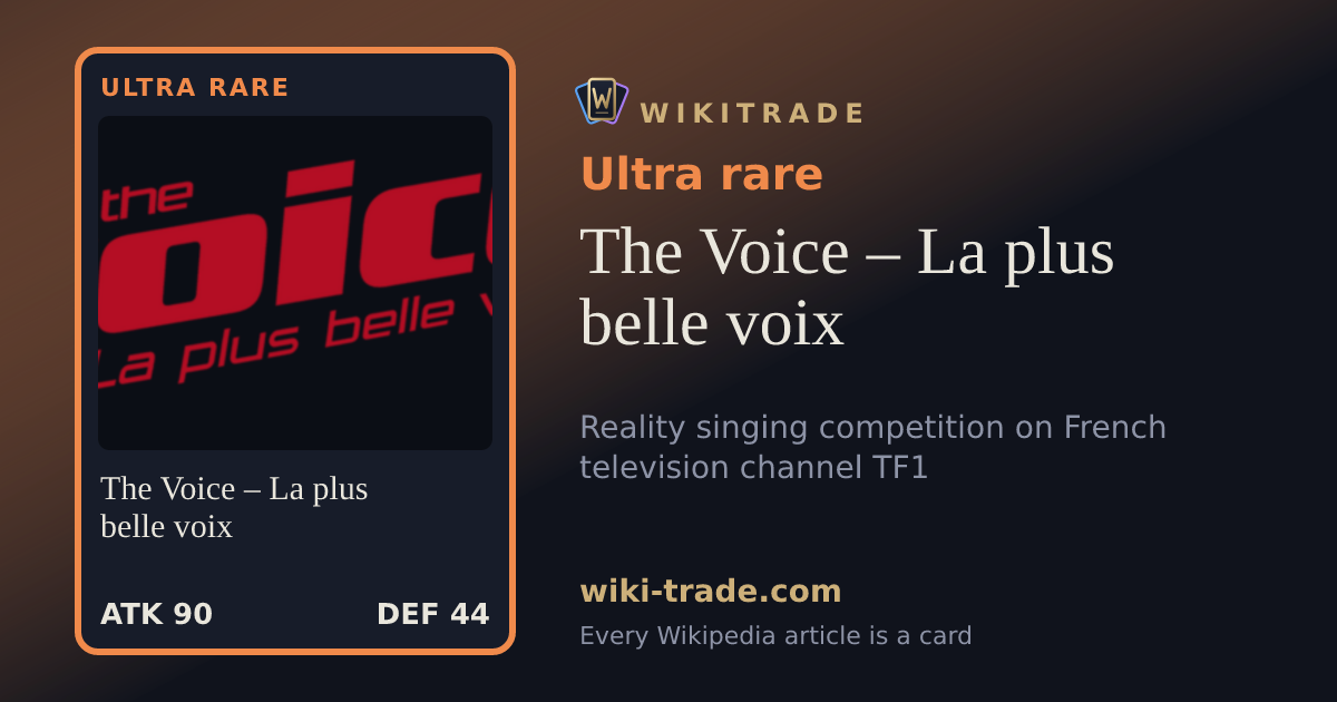 The Voice – La plus belle voix — Ultra rare card