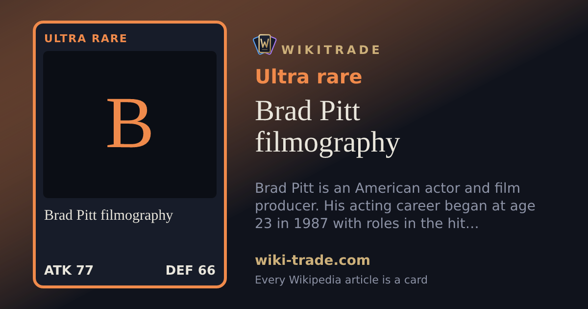 Brad Pitt filmography — Ultra rare card