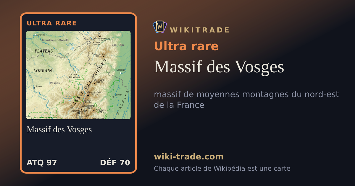 Massif des Vosges — carte Ultra rare