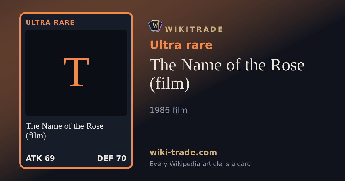 The Name of the Rose (film) — Ultra rare card