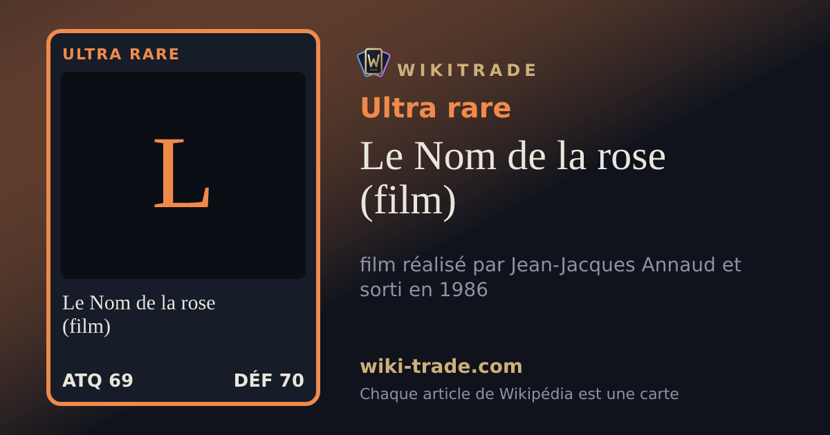 Le Nom de la rose (film) — carte Ultra rare