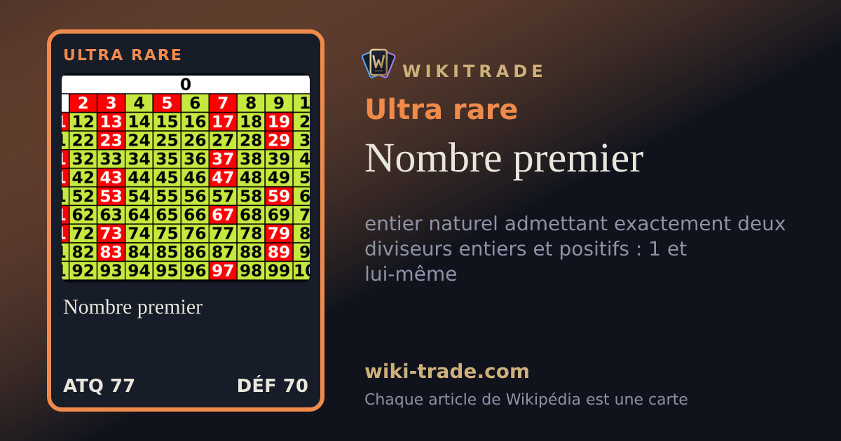 Nombre premier — carte Ultra rare