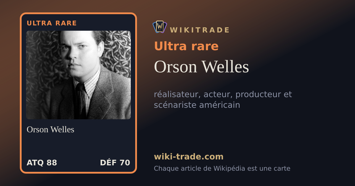 Orson Welles — carte Ultra rare