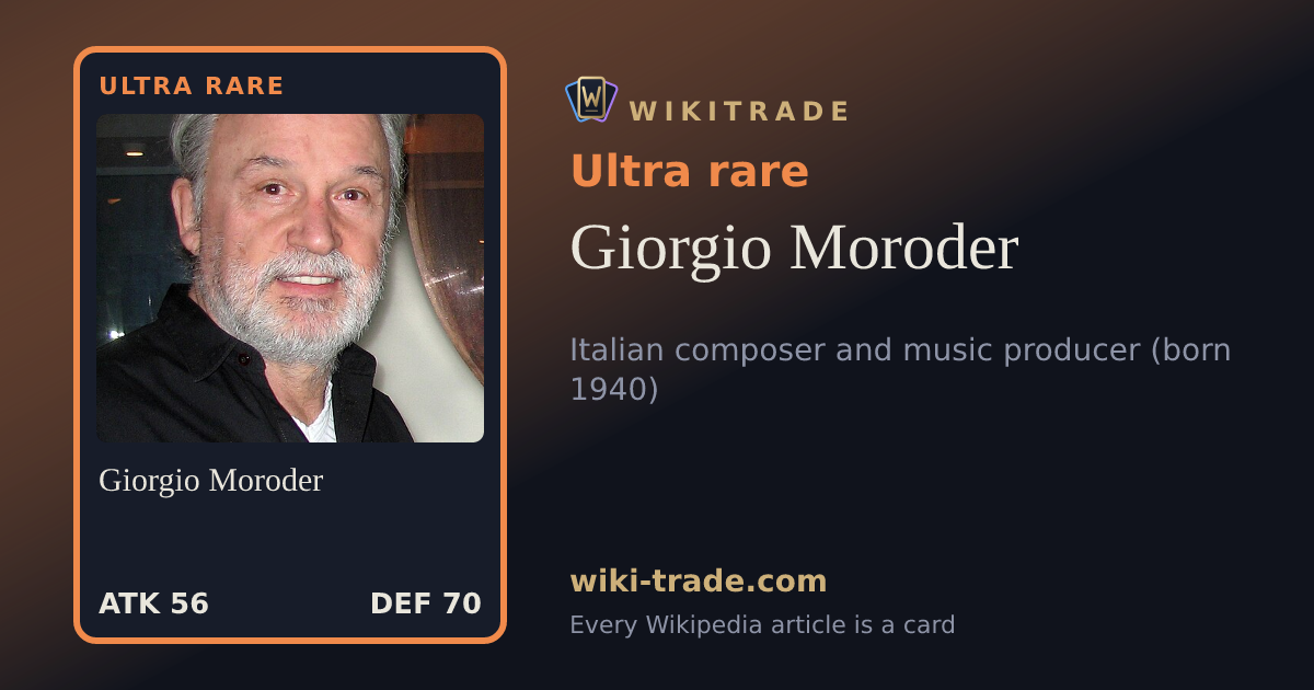 Giorgio Moroder — Ultra rare card