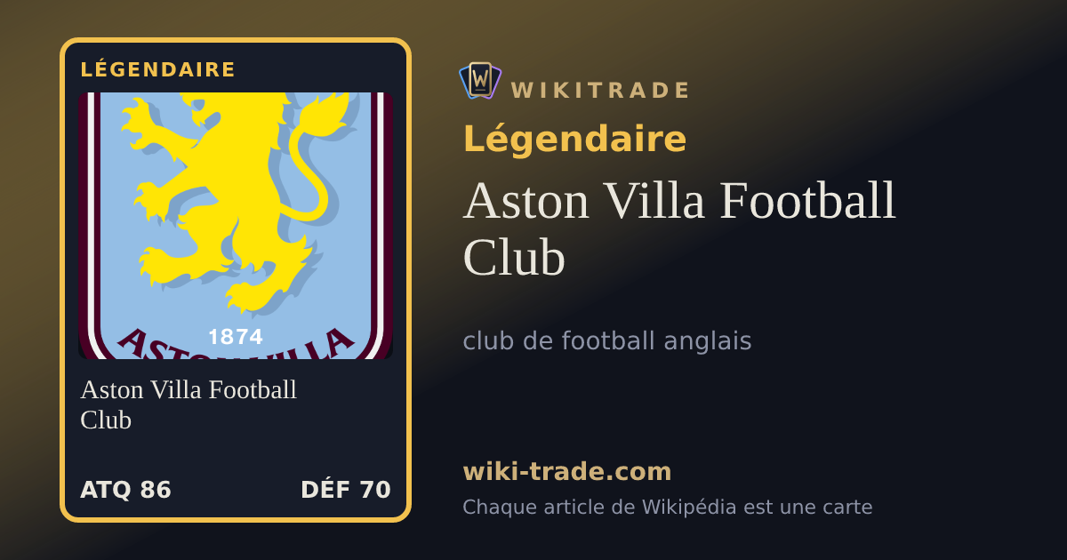 Aston Villa Football Club — carte Légendaire