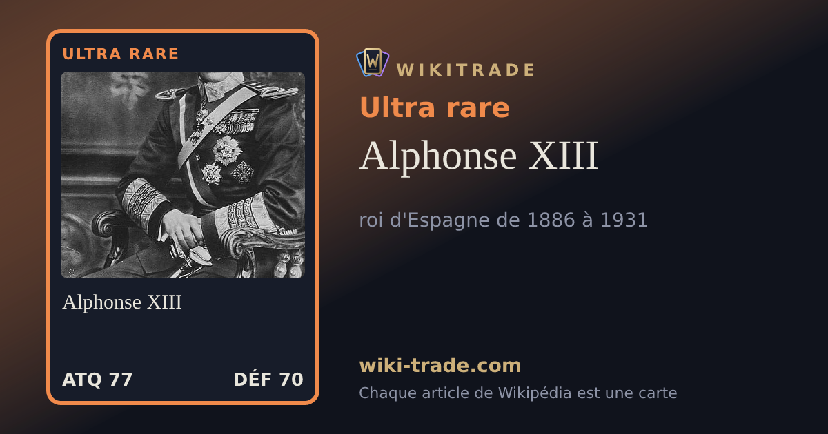 Alphonse XIII — carte Ultra rare