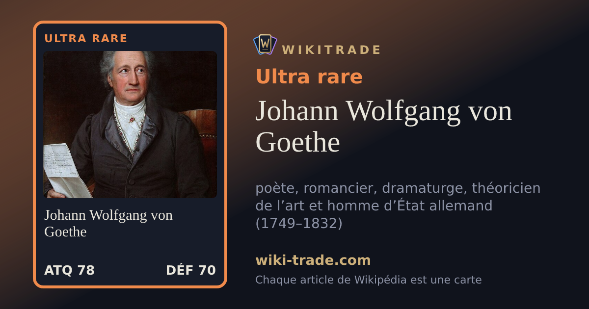 Johann Wolfgang von Goethe — carte Ultra rare