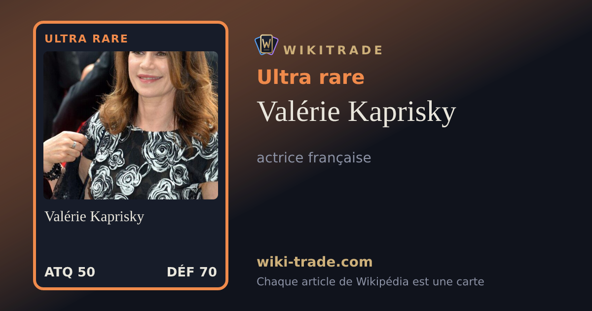 Valérie Kaprisky — carte Ultra rare