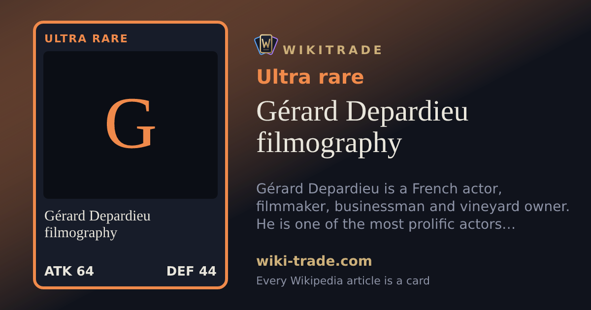 Gérard Depardieu filmography — Ultra rare card