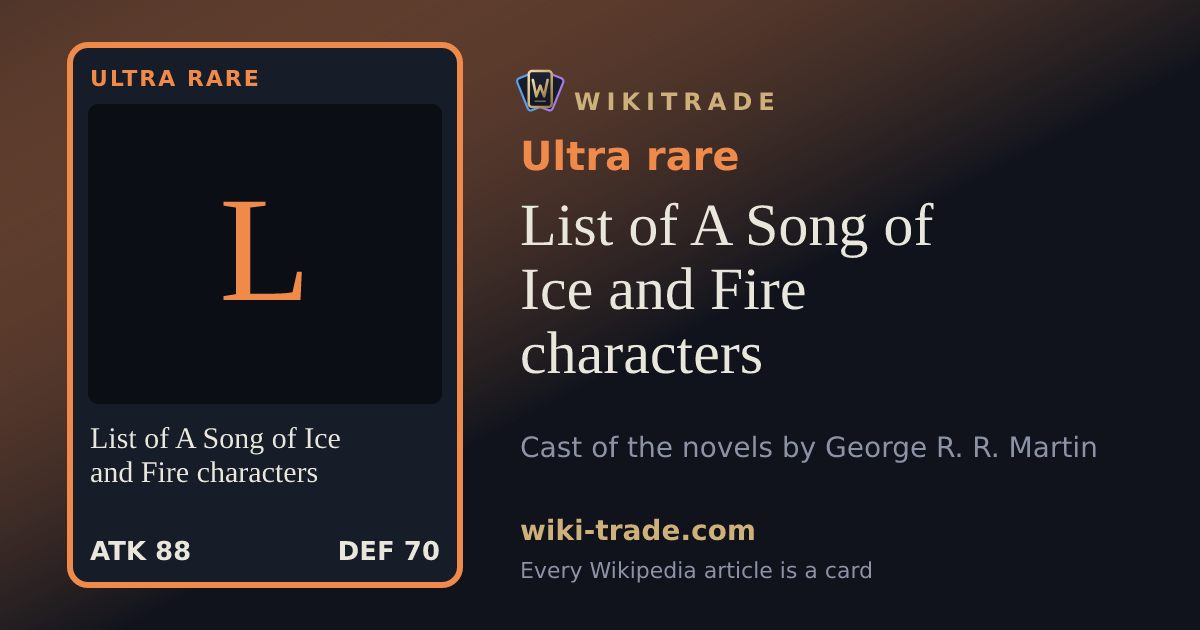 List of A Song of Ice and Fire characters — Ultra rare card