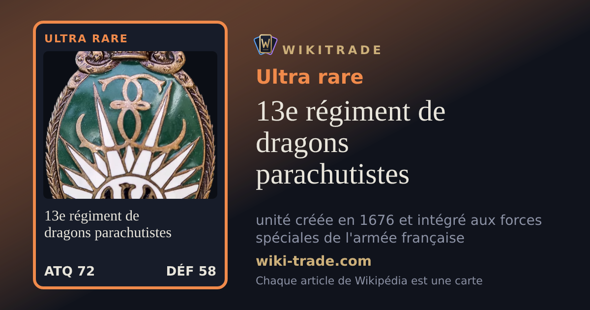 13e régiment de dragons parachutistes — carte Ultra rare