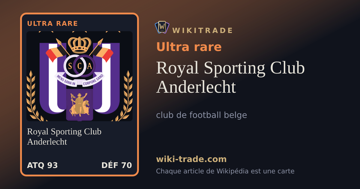 Royal Sporting Club Anderlecht — carte Ultra rare