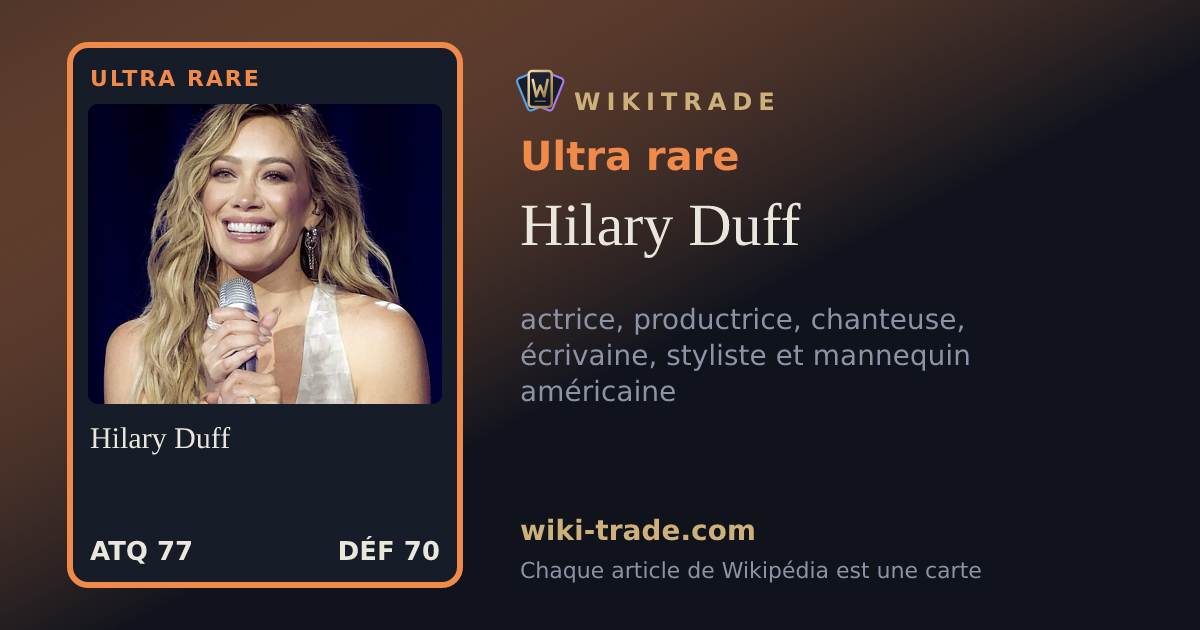 Hilary Duff — carte Ultra rare