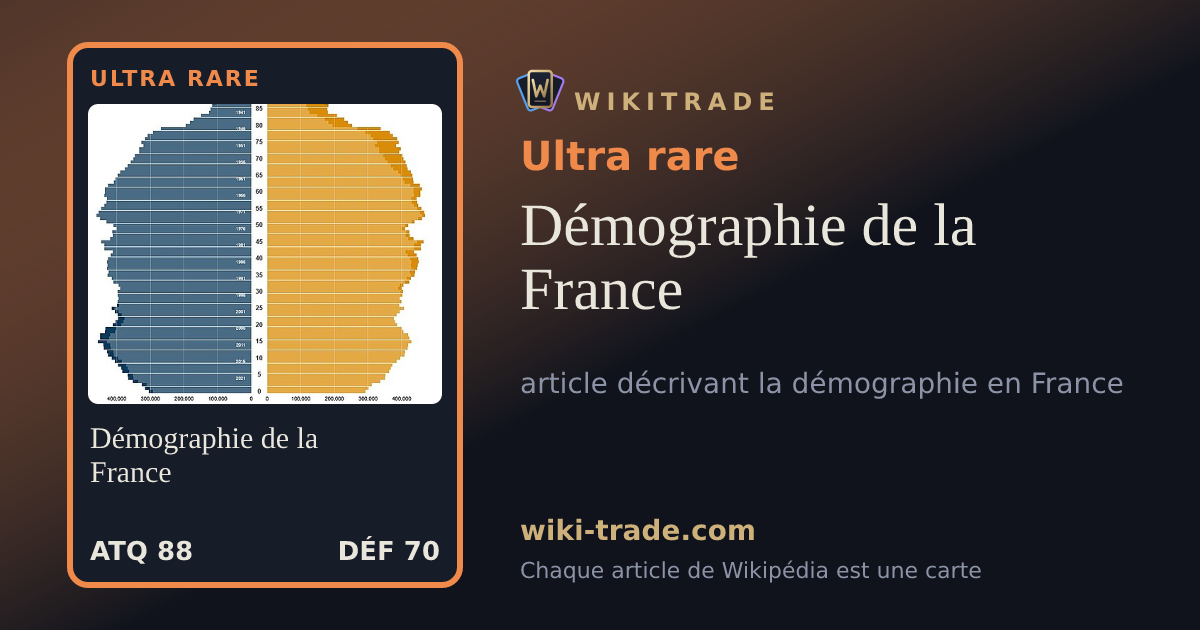 Démographie de la France — carte Ultra rare