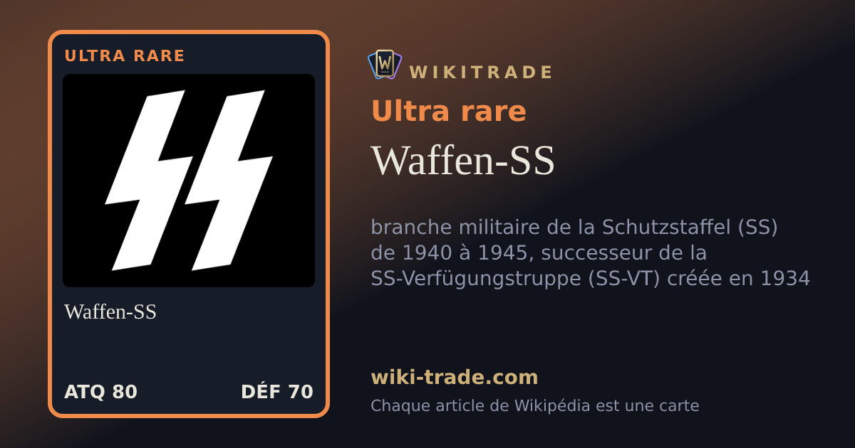 Waffen-SS — carte Ultra rare