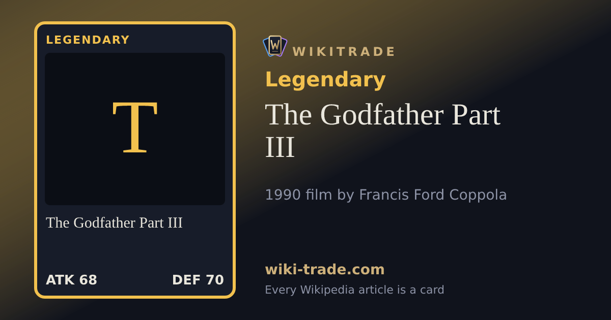The Godfather Part III — Legendary card