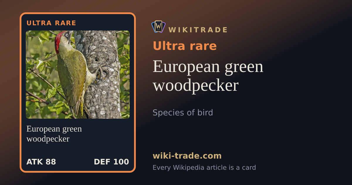 European green woodpecker — Ultra rare card