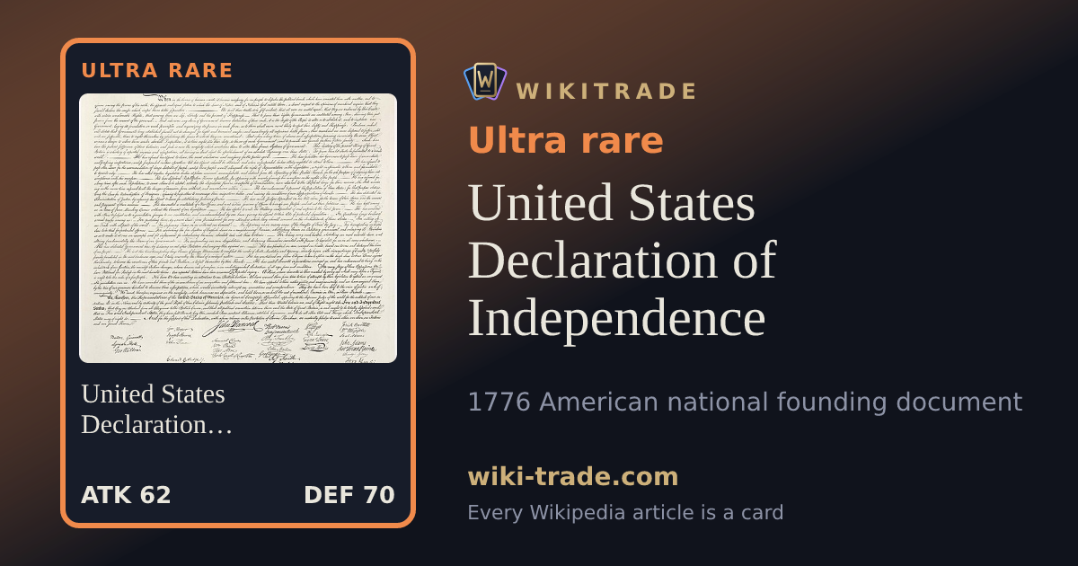 United States Declaration of Independence — Ultra rare card
