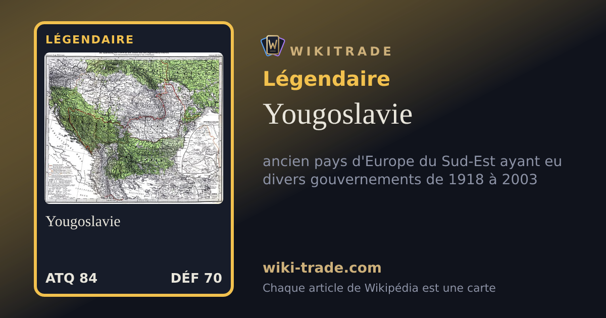 Yougoslavie — carte Légendaire