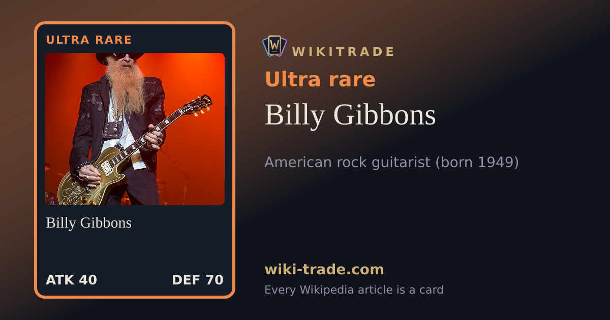 Billy Gibbons — Ultra rare card