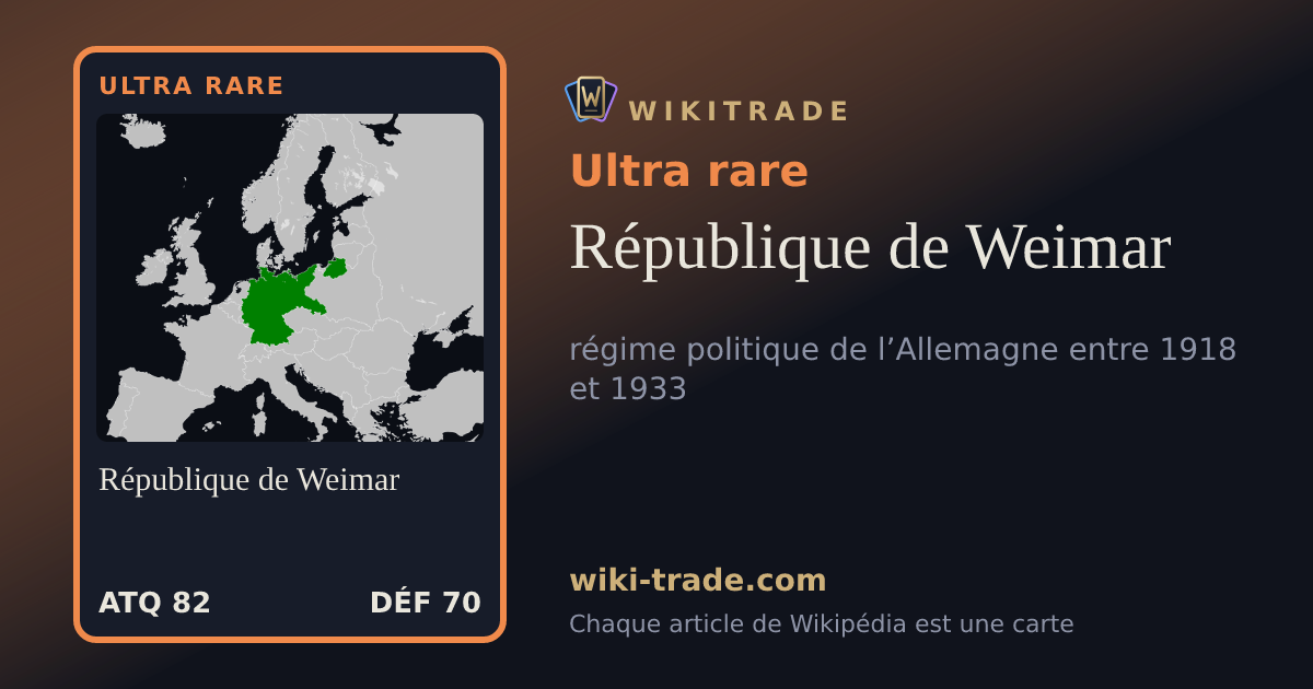 République de Weimar — carte Ultra rare