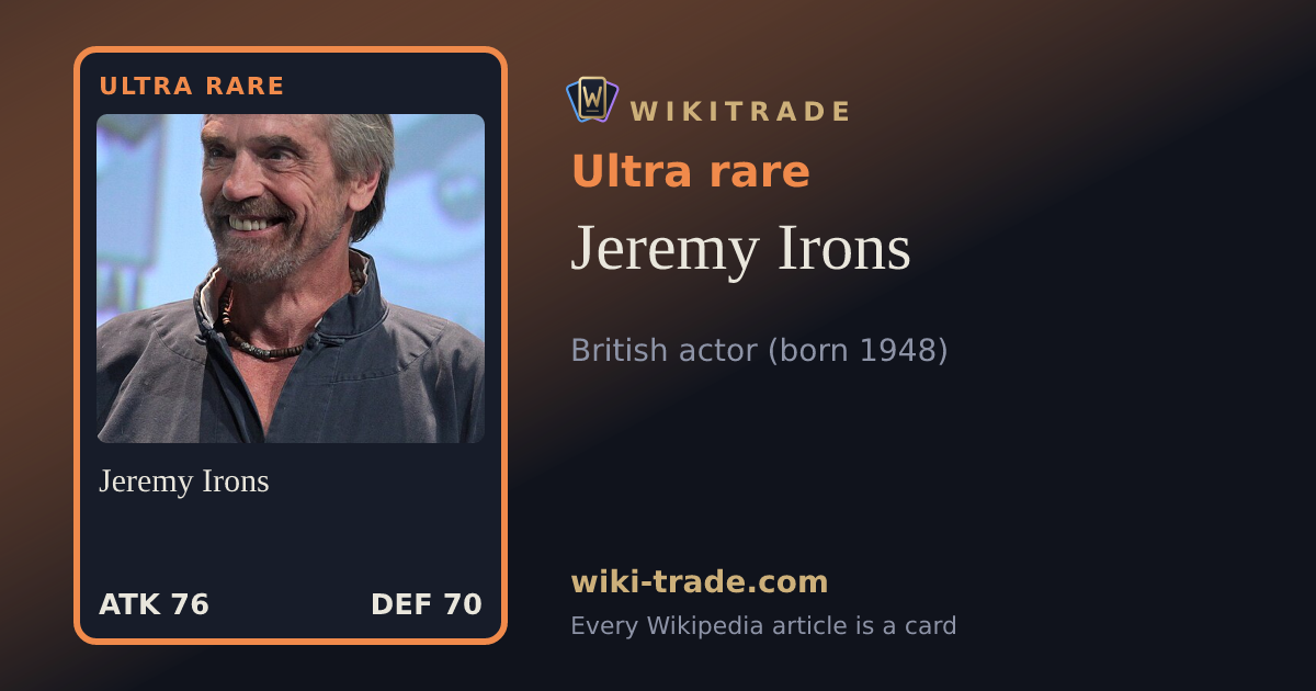 Jeremy Irons — Ultra rare card