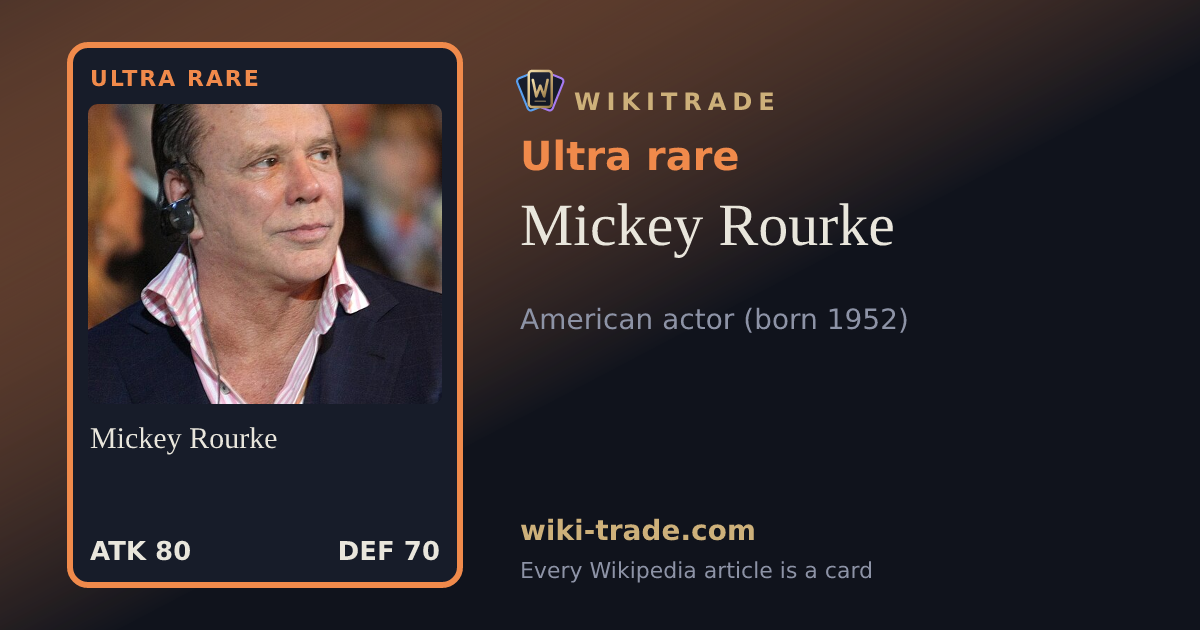 Mickey Rourke — Ultra rare card
