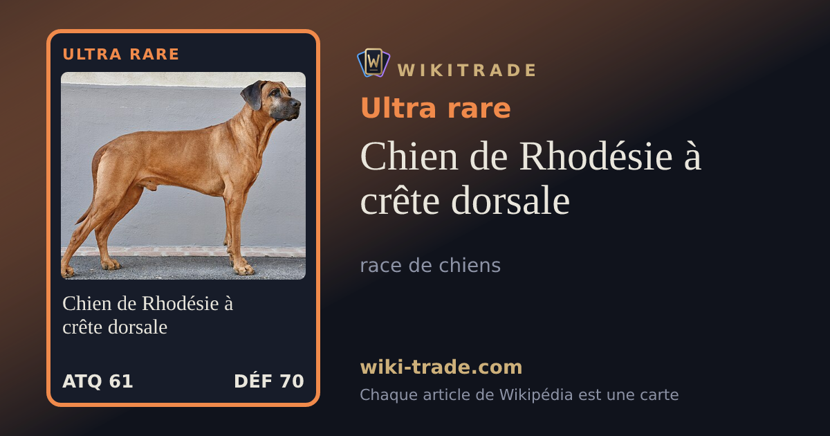 Chien de Rhodésie à crête dorsale — carte Ultra rare