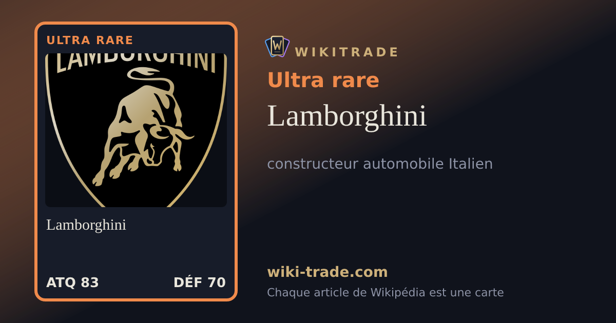 Lamborghini — carte Ultra rare