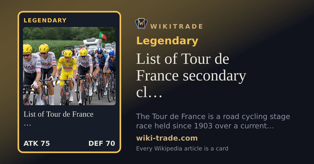 List of Tour de France secondary classification winners — Legendary card