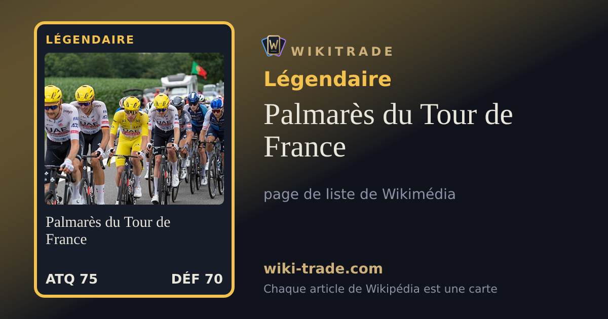 Palmarès du Tour de France — carte Légendaire