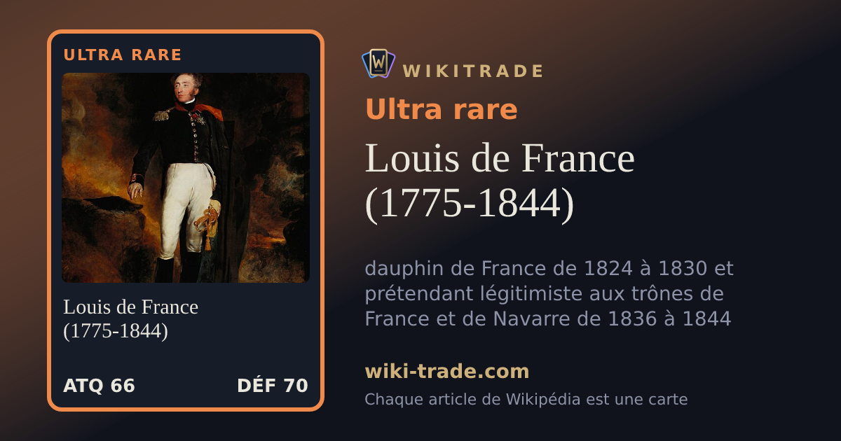 Louis de France (1775-1844) — carte Ultra rare