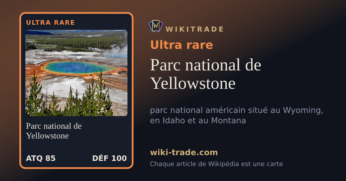 Parc national de Yellowstone — carte Ultra rare