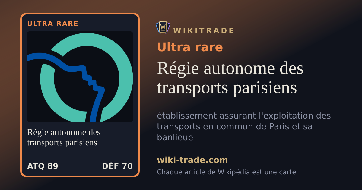 Régie autonome des transports parisiens — carte Ultra rare