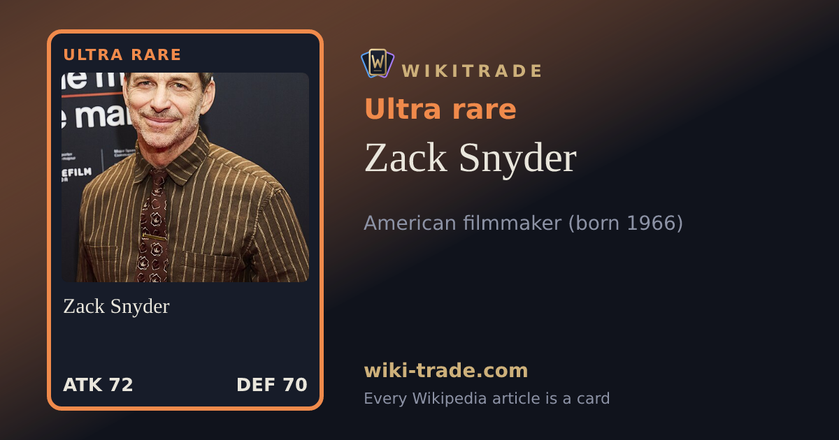 Zack Snyder — Ultra rare card