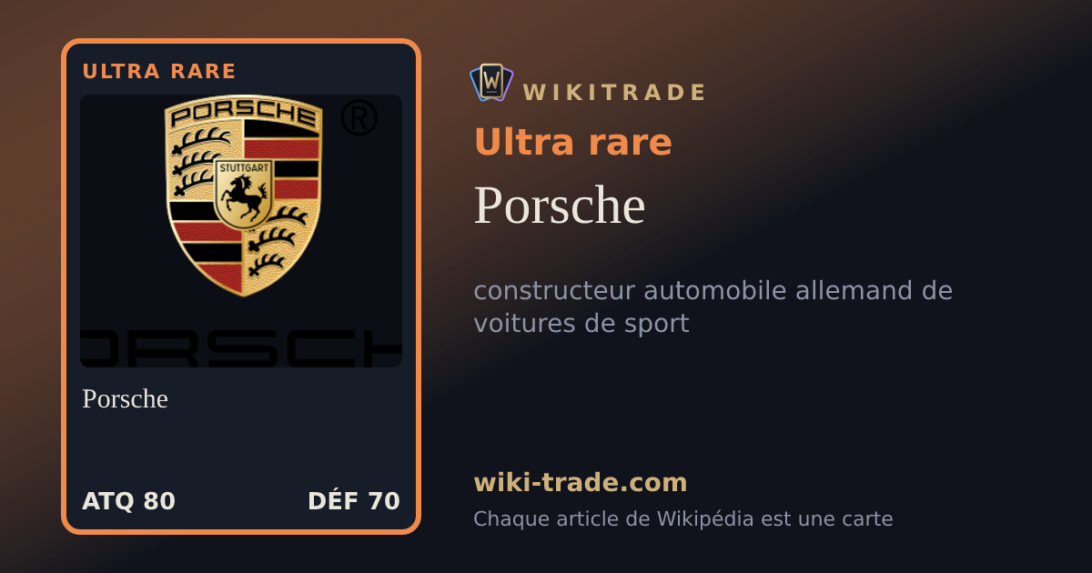 Porsche — carte Ultra rare