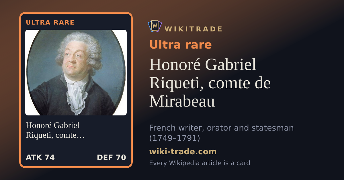 Honoré Gabriel Riqueti, comte de Mirabeau — Ultra rare card