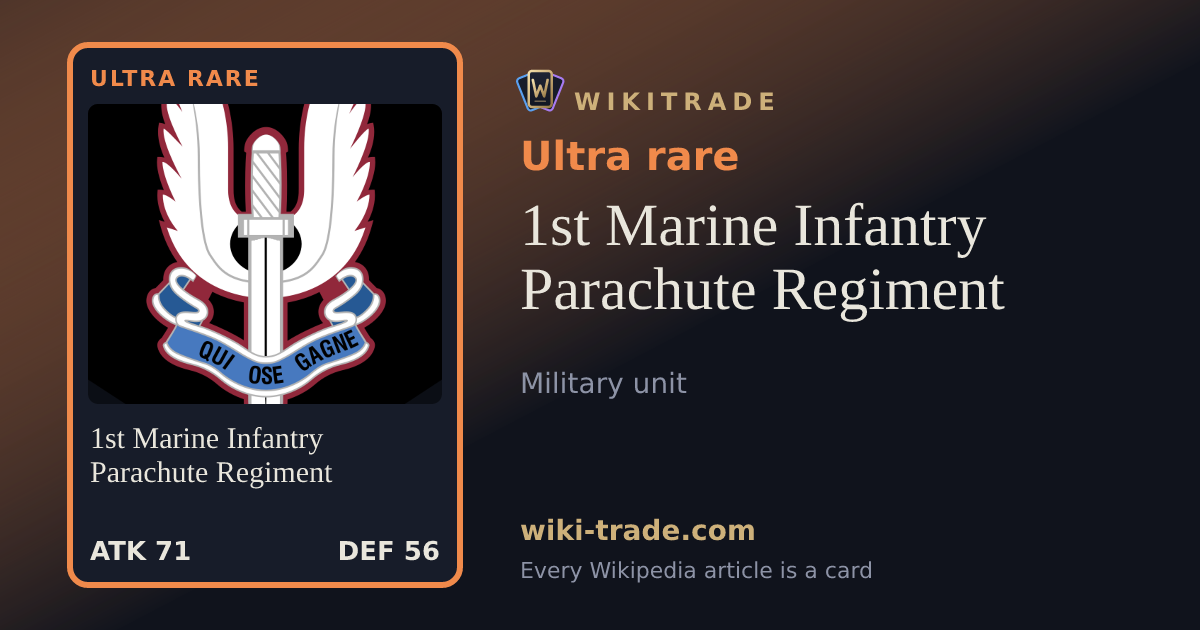 1st Marine Infantry Parachute Regiment — Ultra rare card