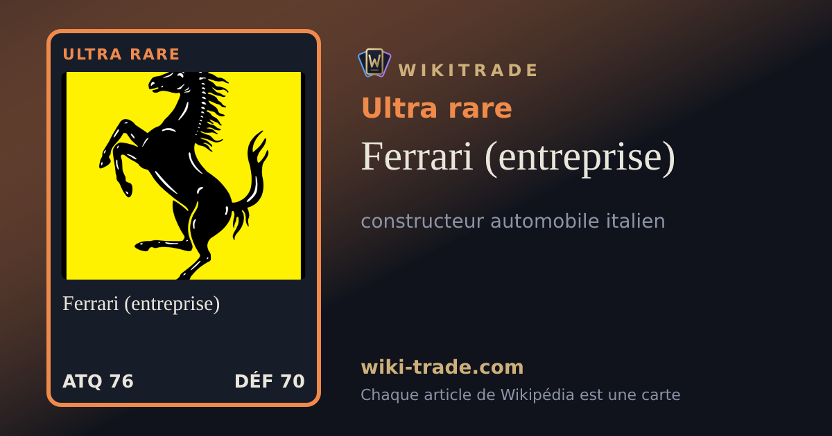 Ferrari (entreprise) — carte Ultra rare
